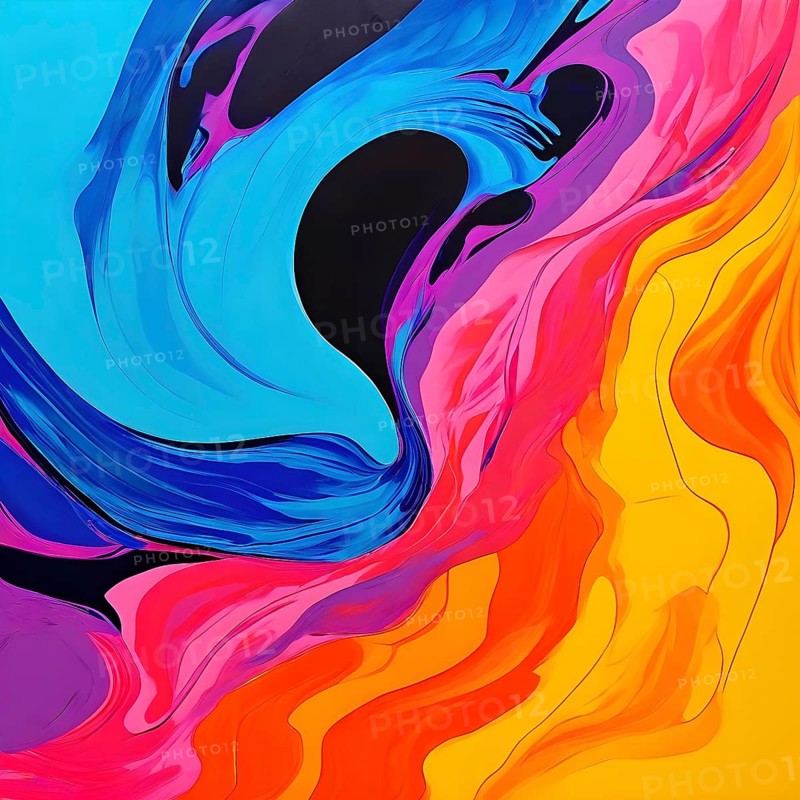 Minimalist illustration with abstract shapes interlocking to symbolize inspiration, AI generated