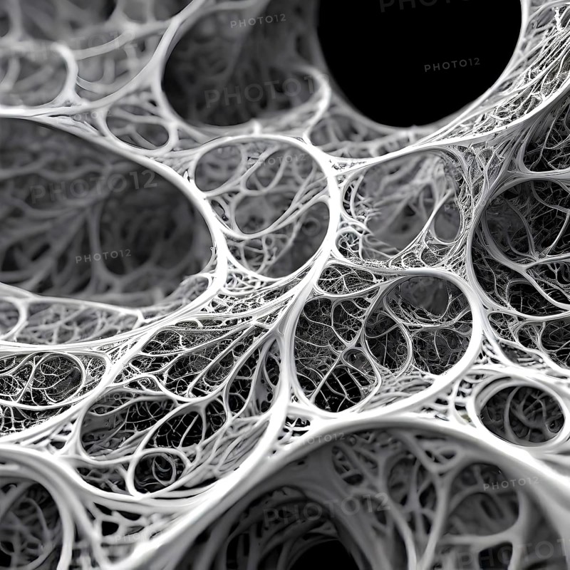 Abstract illustration of fractal patterns found in nature representing the application of mathematical patterns in technology and design, AI generated