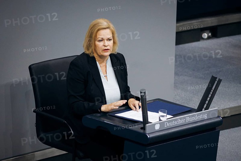 Nancy Faeser (SPD), Federal Minister of the Interior and Home Affairs, recorded during a speech on the topic of internal security in the German Bundestag in Berlin, 12/09/2024