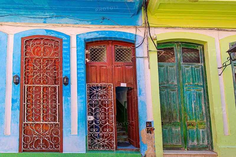 Scenic colorful Old Havana streets in historic city center (Havana Vieja) near Paseo El Prado and Capitolio