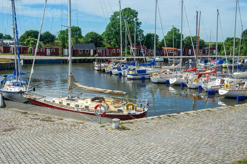 Leisure boats at Smygehuk, Sweden's southernmost port, Smygehamn, Trelleborg Municipality, Skåne County, Sweden, Scandinavia, Europe
