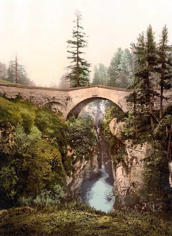 Upper Engadine, Otabruecke, Graubuenden, Switzerland, Historical, digitally restored reproduction from a 19th century original, Record date not stated, Europe