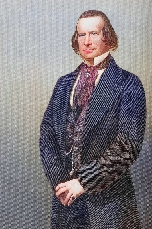 Samuel Phelps, 1804-1878, English Shakespearean actor and manager. Painted by DJPound after a photograph by Mayall. From the book The Drawing-Room Portrait Gallery of Eminent Personages, Volume 2, published in London 1859, digitally restored reproduction from a 19th century original, record date not stated