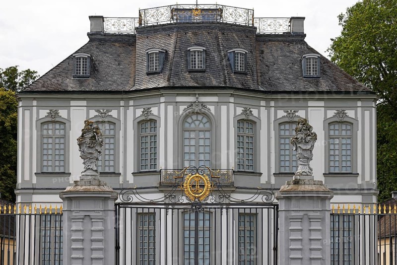 Falkenlust Hunting Lodge, west façade, UNESCO World Heritage Site, Brühl, North Rhine-Westphalia, Germany, Europe