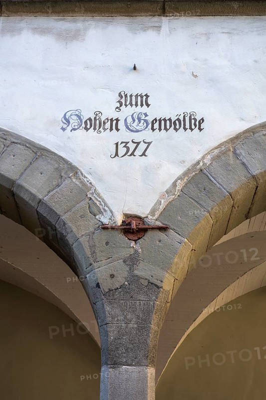 Old German lettering on a historic building in the old town centre of Constance, Lake Constance, Constance district, Baden-Württemberg, Germany, Europe