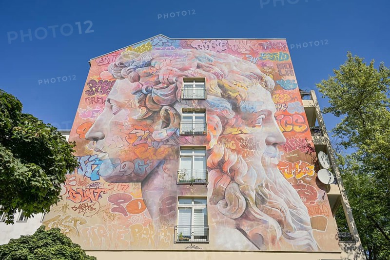 Mural, Mural by Pichiavo, Friedrichstraße 9, Kreuzberg, Friedrichshain-Kreuzberg, Berlin, Germany, Europe