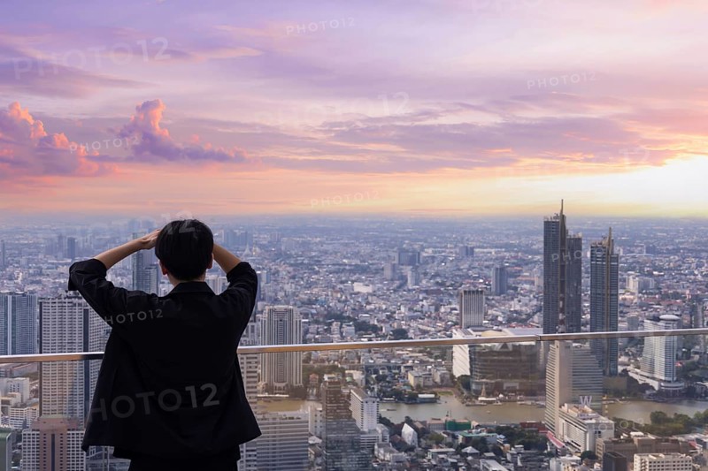 Panoramic King Power Mahanakhon the highest cityscape observation deck in Bangkok Thailand