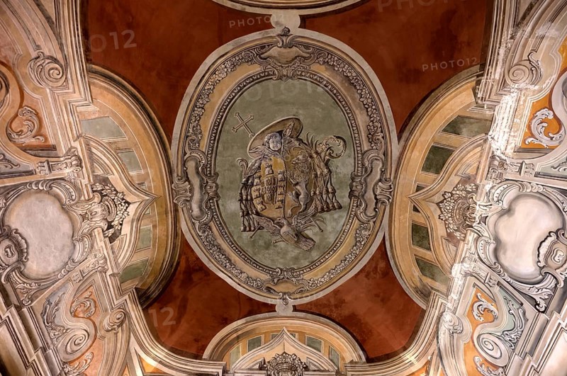 Ceiling painting, cloister, Hieronymite monastery Mosteiro dos Jerónimos, also known as Mosteiro de Belém, Belém, Lisbon, Portugal, Europe