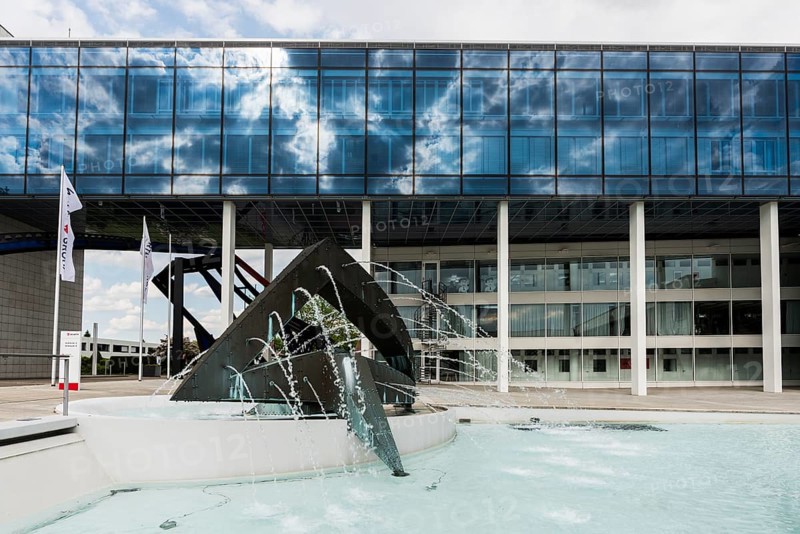 Würth administration building, sculpture Robert Jacobsen, Gaisbach, Künzelsau, Baden-Württemberg, Germany, Europe