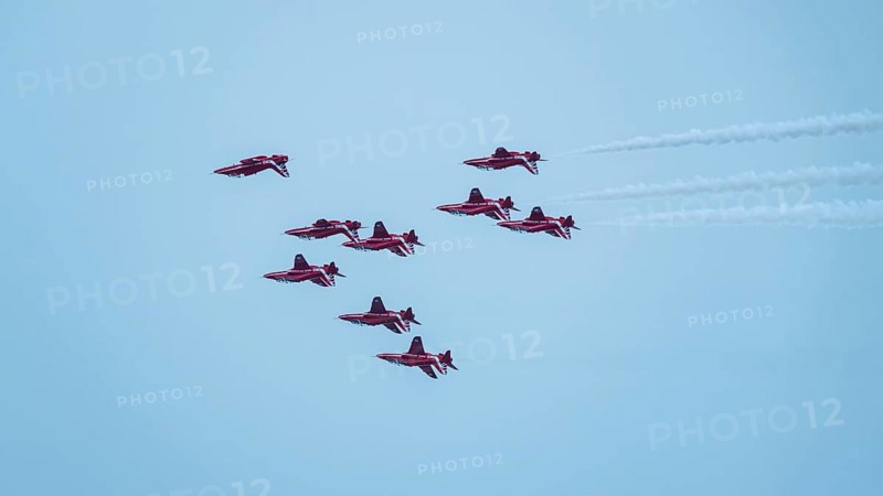 Red Arrows, Royal Air Force Aerobatic Team, Airshow 2024, Teignmouth, Devon, England, United Kingdom, Europe