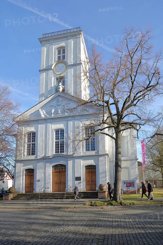 Early classicist Protestant castle church, castle complex, Friedberg, Wetterau, Hesse, Germany, Europe