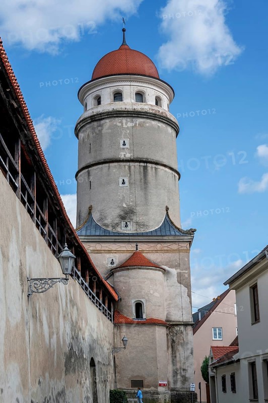 The Löpsinger Tor, the gate was rebuilt around 1590, Nördlinen, Bavaria, Germany, Europe