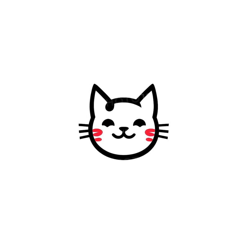 A simple cartoon cat with a white background, AI generated