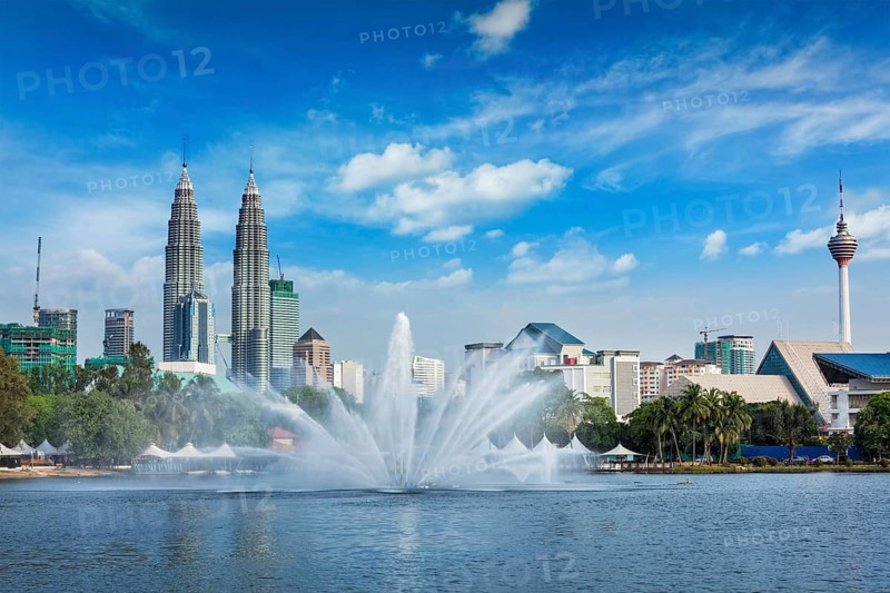 Kuala Lumpur skyline. View over Titiwangsa Lake. Kuala Lumpur, Malaysia, Asia