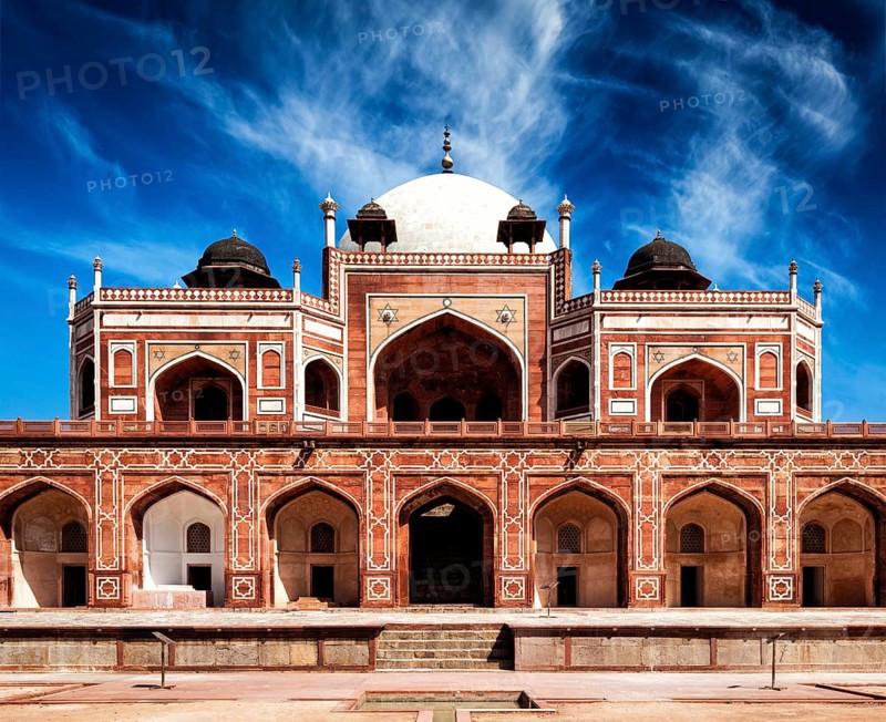 Humayun's Tomb. Delhi, India. UNESCO World Heritage Site. Frontal View