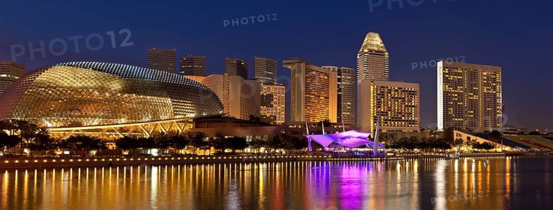 Singapore cityscape skyline night panorama