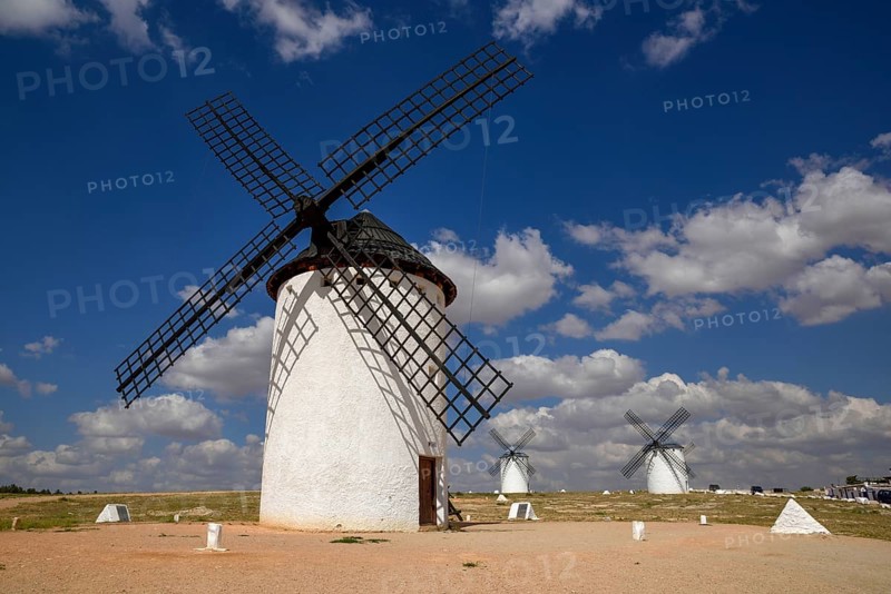 Windmills, Campo de Criptana, Province of Ciudad Real, Castilla-La Mancha, Spain, Europe