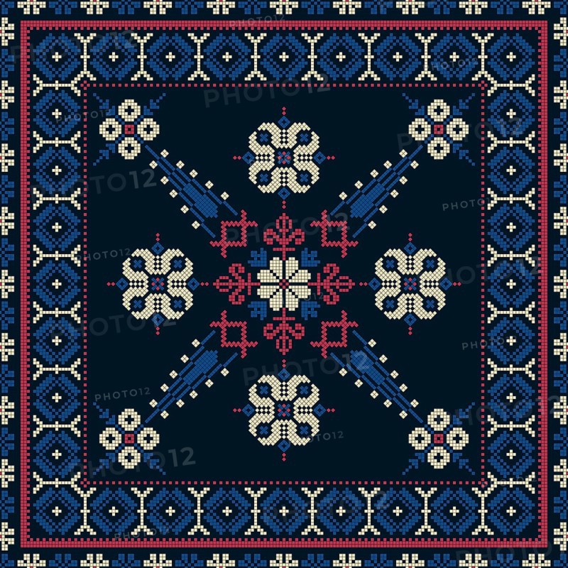 Traditional Latvian embroidery seamless pattern, vector illustration