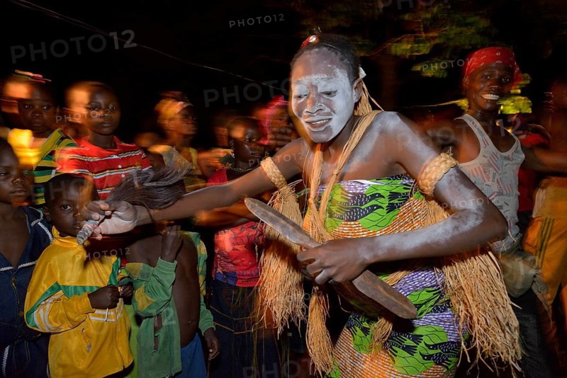 Sick woman dancing a healing dance, healing ceremony, Nklala, Bandundu Province, Democratic Republic of the Congo