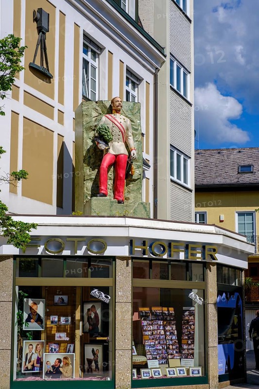 Souvenir shop with Emperor Franz Josef, Kitsch, Bad Ischl, Salzkammergut, Upper Austria, Austria, Europe