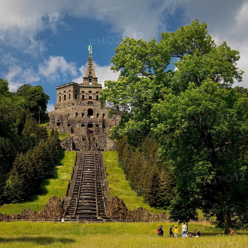 Bergpark Wilhelmshöhe, Hercules Building with the Great Cascades, UNESCO World Heritage Site, Kassel, Hesse, Germany, Europe