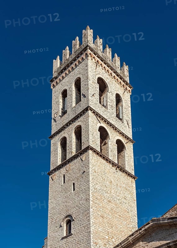 Torre del Popolo, Church of Santa Maria sopra Minerva, Piazza del Comune, Assisi, Umbria, Italy, Europe