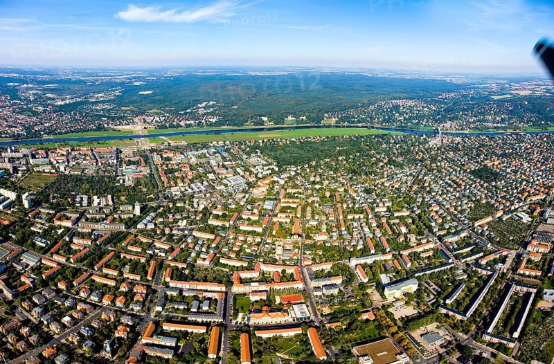 Aerial view of Dresden Old Town