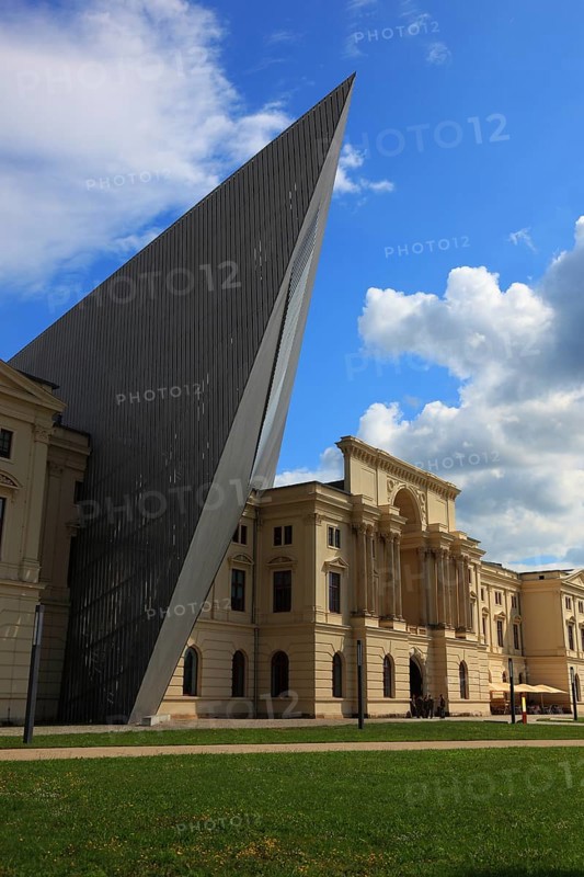 Military History Museum of the German Armed Forces, main arsenal building with wedge, architect Daniel Libeskind, Dresden, Saxony, Germany, Europe