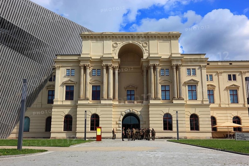 Military History Museum of the German Armed Forces, main arsenal building with wedge, architect Daniel Libeskind, Dresden, Saxony, Germany, Europe