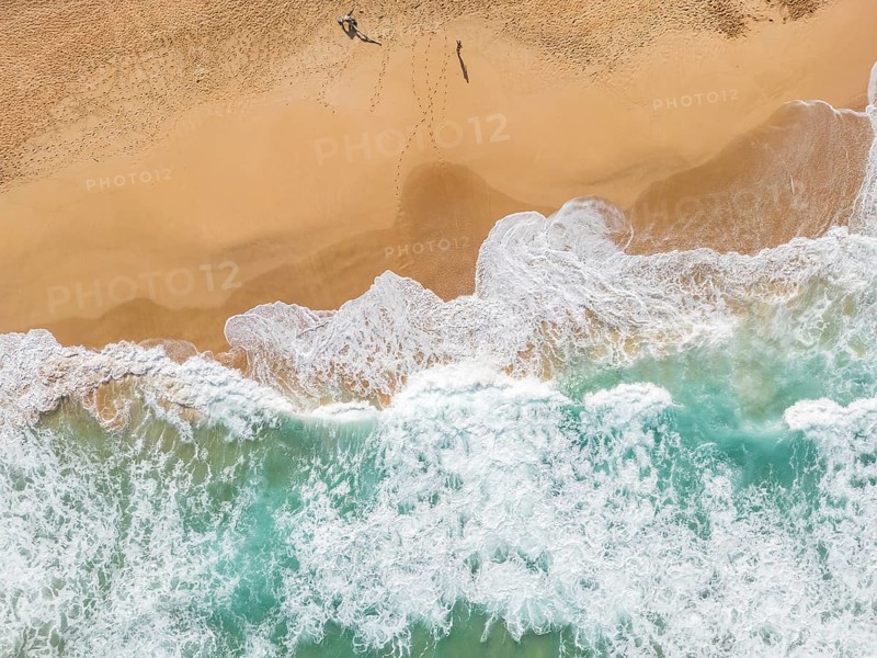 Aerial view of Paliku aka Donkey Beach, Kauai, Hawaii, USA, North America