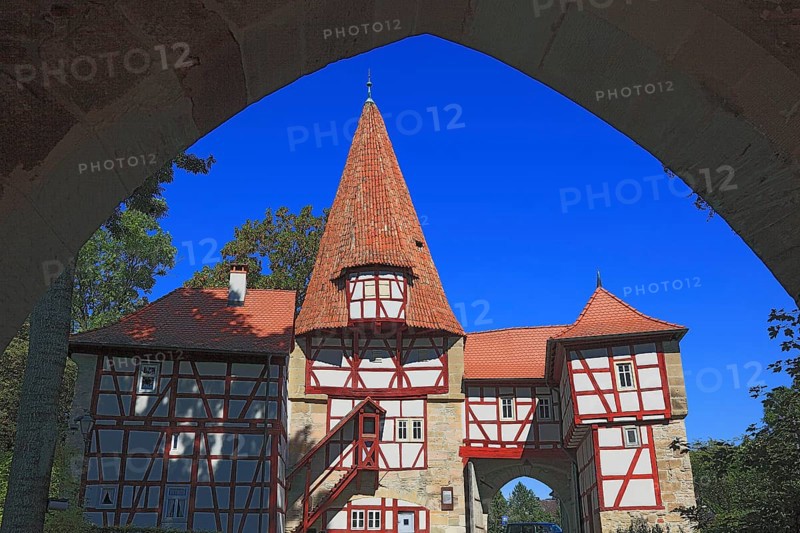 The Rödelsee Gate, south side, Iphofen, district of Kitzingen, Lower Franconia, Bavaria, Germany, Europe