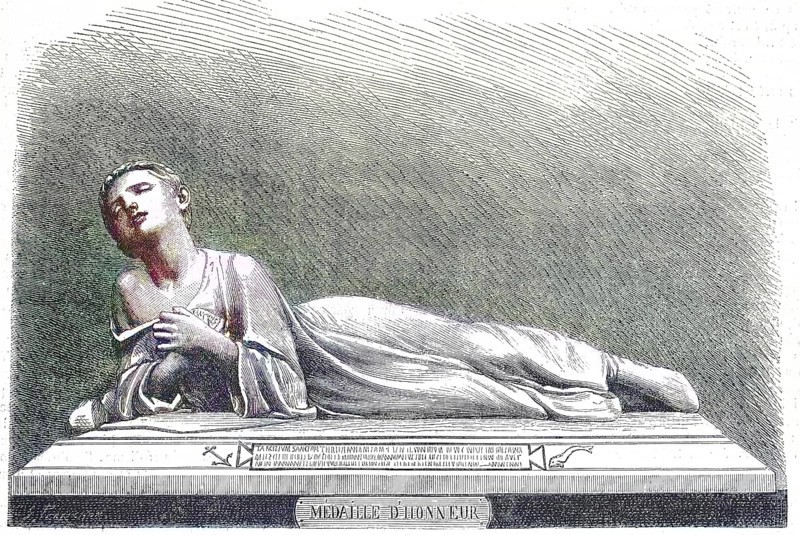The dying Tarcisius, Tharsicius, Tarsitius, Tarcisius and Tarkisius, according to legend a Roman boy who belonged to the then persecuted Christian community in Rome in the second half of the 3rd century and helped the priest in pastoral care. He is the patron saint of altar boys, Historical, digitally restored reproduction of an original from the 19th century, exact original date not known