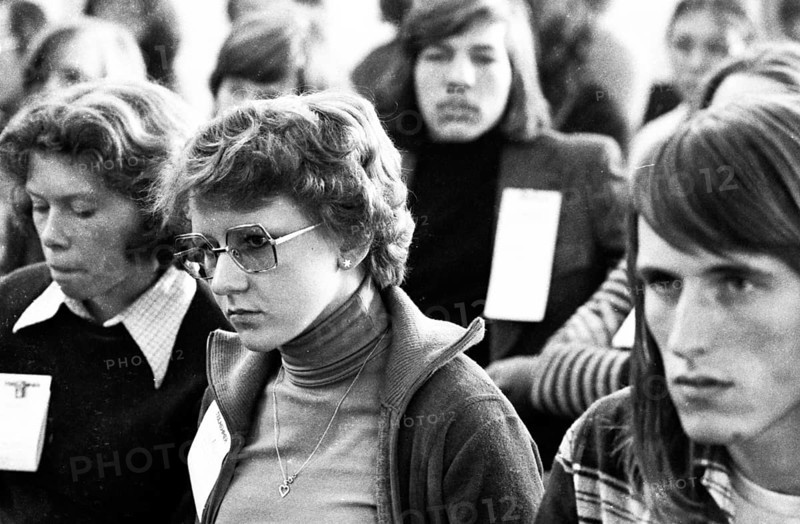 The student congress Democratic Education of the DKP-oriented Socialist German Workers' Youth (SDAJ) on 01.03.1975 in Bremen, Germany, Europe