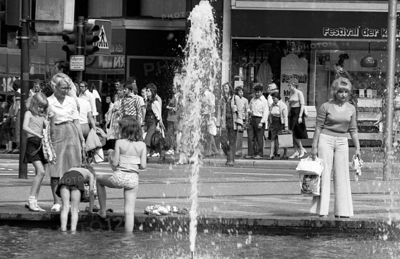 A hot summer day on 04.07.1975 in the city of E, Germany, Europe