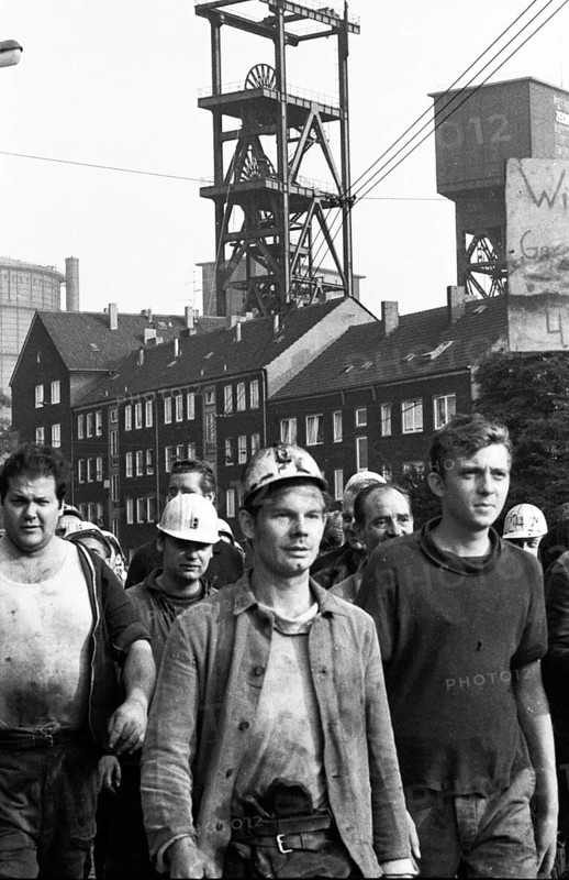 The spontaneous strike, here on 10.9.1969 by the miners of the Minister Stein colliery, was one of the starting points of the strike movement of what later became known as the September strikes in the coalfield, Germany, Europe
