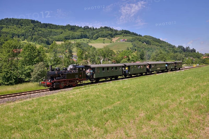 Achertalbahn, Achertal railway, historic steam train, Furschenbach, Ottenhöfen im Schwarzwald, Black Forest, Baden-Württemberg, Germany, Europe