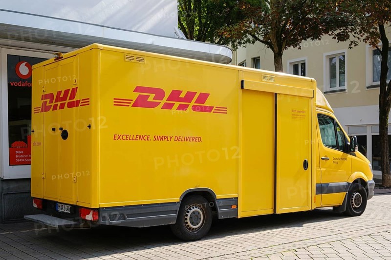 DHL delivery vehicle, Deutsche Post DHL Group, Soest, North Rhine-Westphalia, Germany, Europe