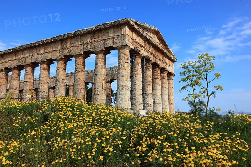 Temple of Hera, Temple of Hera in the former ancient city of Segesta, the province of Trapani, Sicily, Italy, Europe