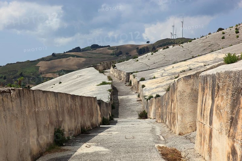 Gibellina Vecchia, after the earthquake of 1968, part of the ruins of Gibellina was buried under a thick layer of white concrete by the artist Alberto Burri, Sicily, Italy, Europe
