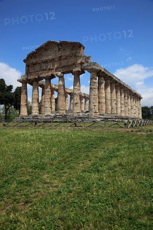 The Athenaion, Temple of Ceres or Temple of Athena in Paestum, Campania, Italy, Europe