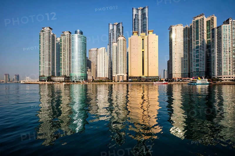 BUSAN, SOUTH KOREA, APRIL 13, 2017: Marine city expensive and prestigious residential area skyscrapers in Busan, South Korea, Asia