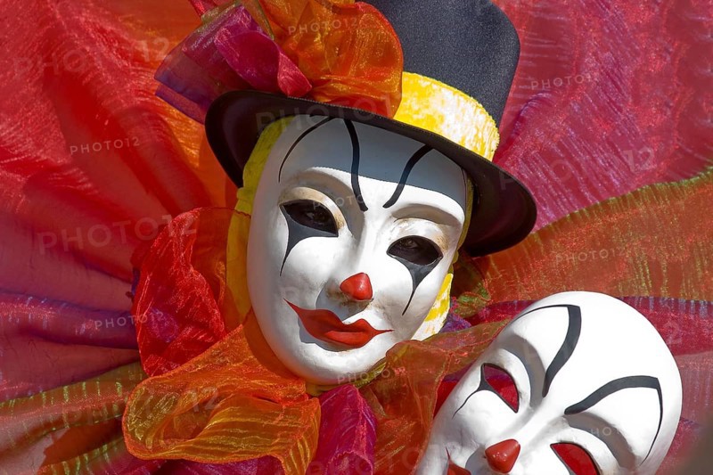 Mask at carnival, harlequin mask, Venice, Veneto, Italy, Europe