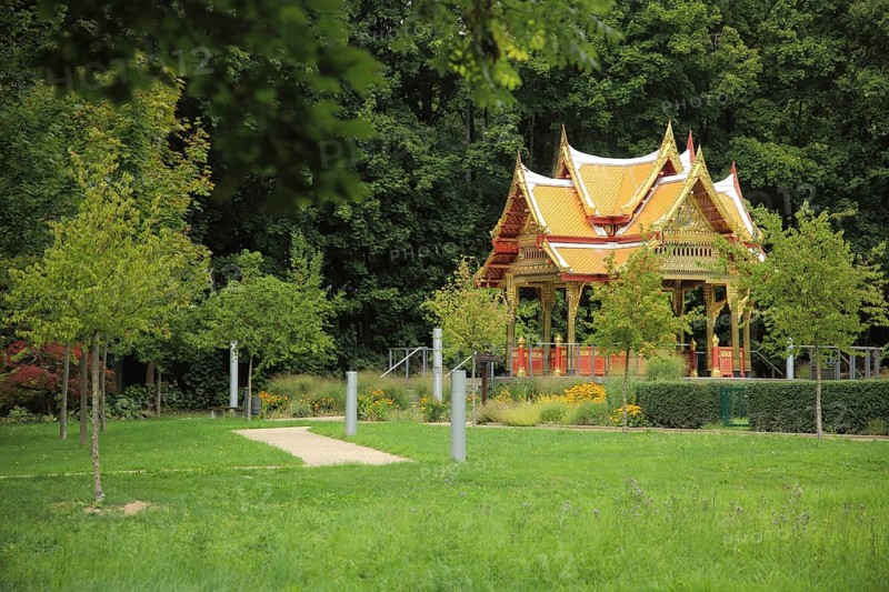 Siamese Temple Sala-Thai II, Asian, Siamese, Thai, pavilion, garden art, spa garden, Bad Homburg, Taunus, Hesse, Germany, Europe