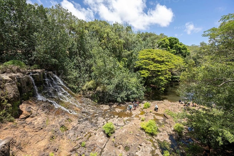 Upper Ho'opi'i Falls on Kapaa Stream, Kauai, Hawaii, USA, North America