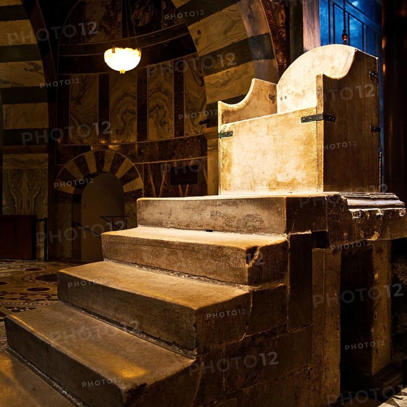 Karlsthron, Aachen Royal Throne, Aachen Cathedral, UNESCO World Heritage Site, Aachen, North Rhine-Westphalia, Germany, Europe