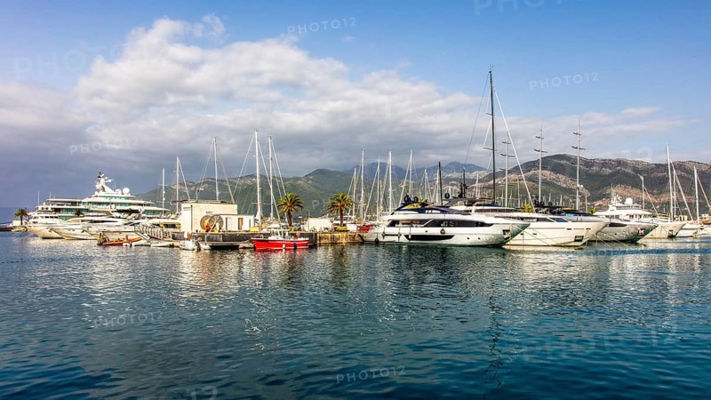 Luxury yacht marina, Porto Montenegro, Bay of Kotor, Montenegro, Tivat, Montenegro, Europe