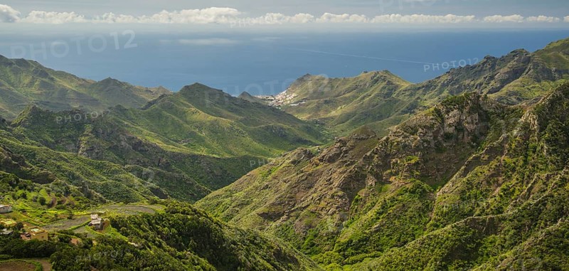 Panorama from Mirador Pico del Inglés, Las, macizo de anaga (Montanas de Anaga), Tenerife, Canary Islands, Spain, Europe