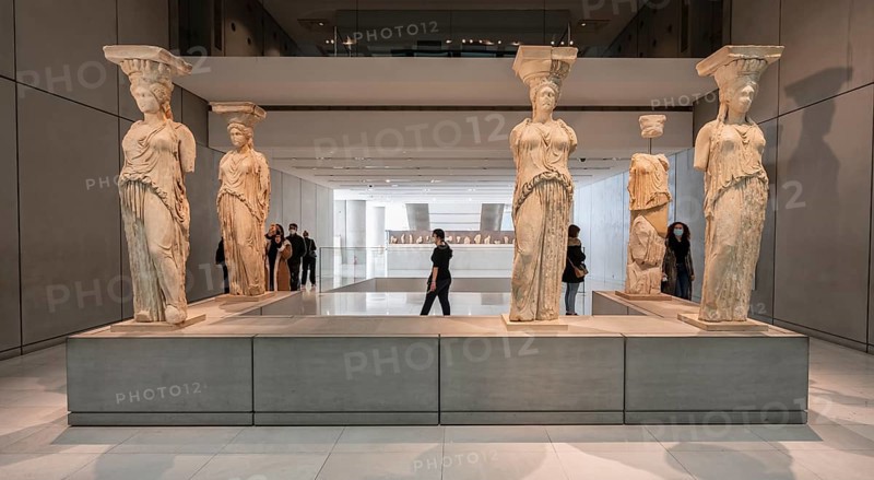 Columned Figures of the Erechtheion or the Temple of Athena Polias, Interior, Acropolis Museum, Athens, Greece, Europe