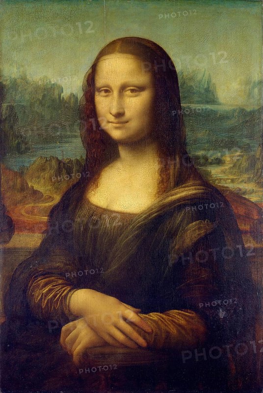 Mona Lisa by Leonardo da Vinci, Historical, digitally restored reproduction of a 19th century original