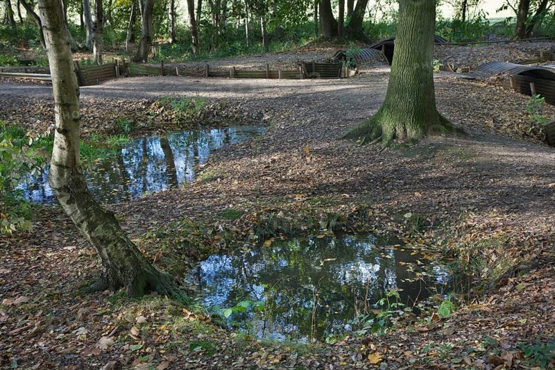 Trenches from the First World War in the Sanctuary Wood Museum Hill 62 in Zillebeke, Belgium, Europe